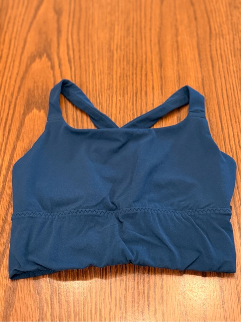 Athleta Deep Blue Textured Workout Bra